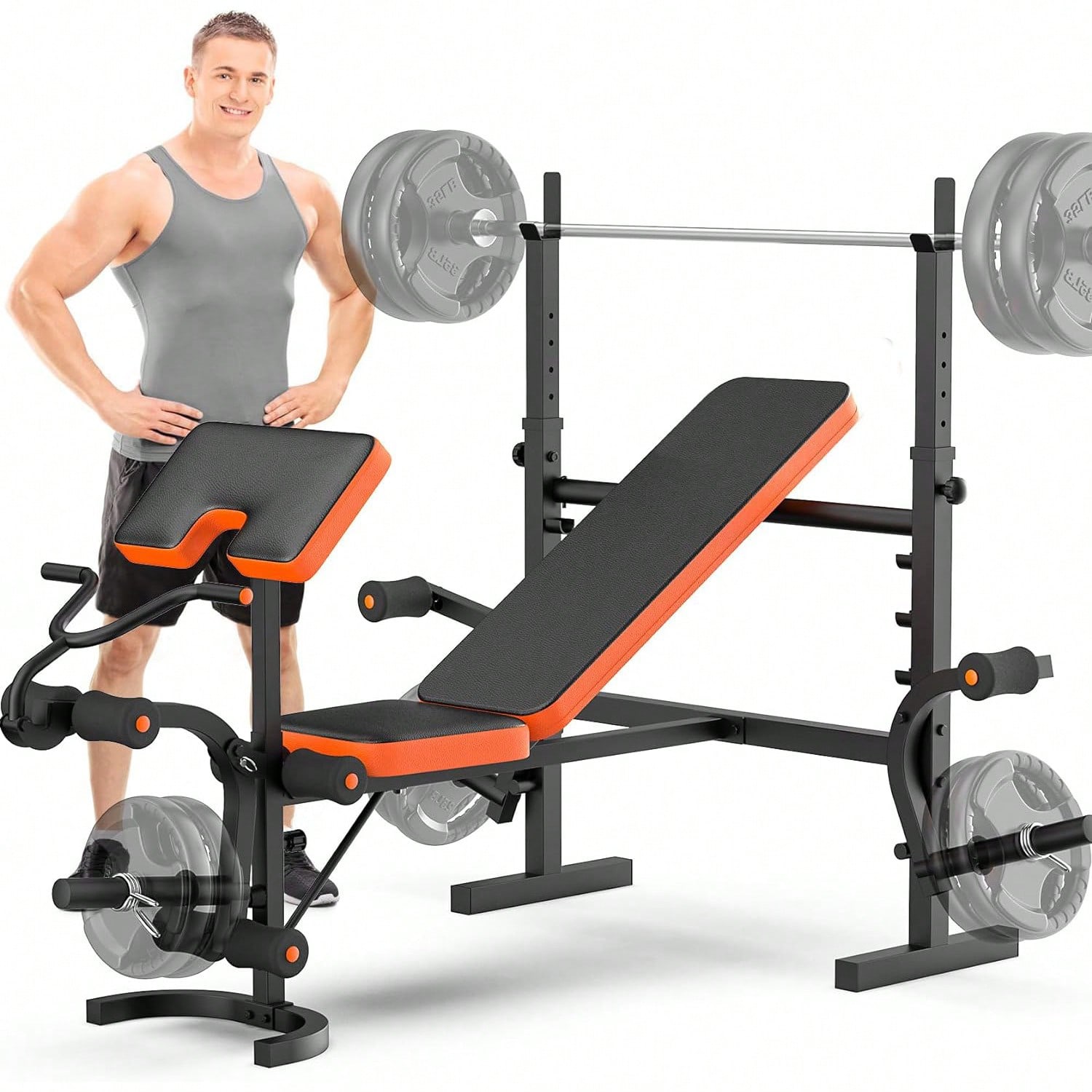Home Gym Leg Press - مقعد تمارين GIKPAL، مجموعة مقعد تمارين