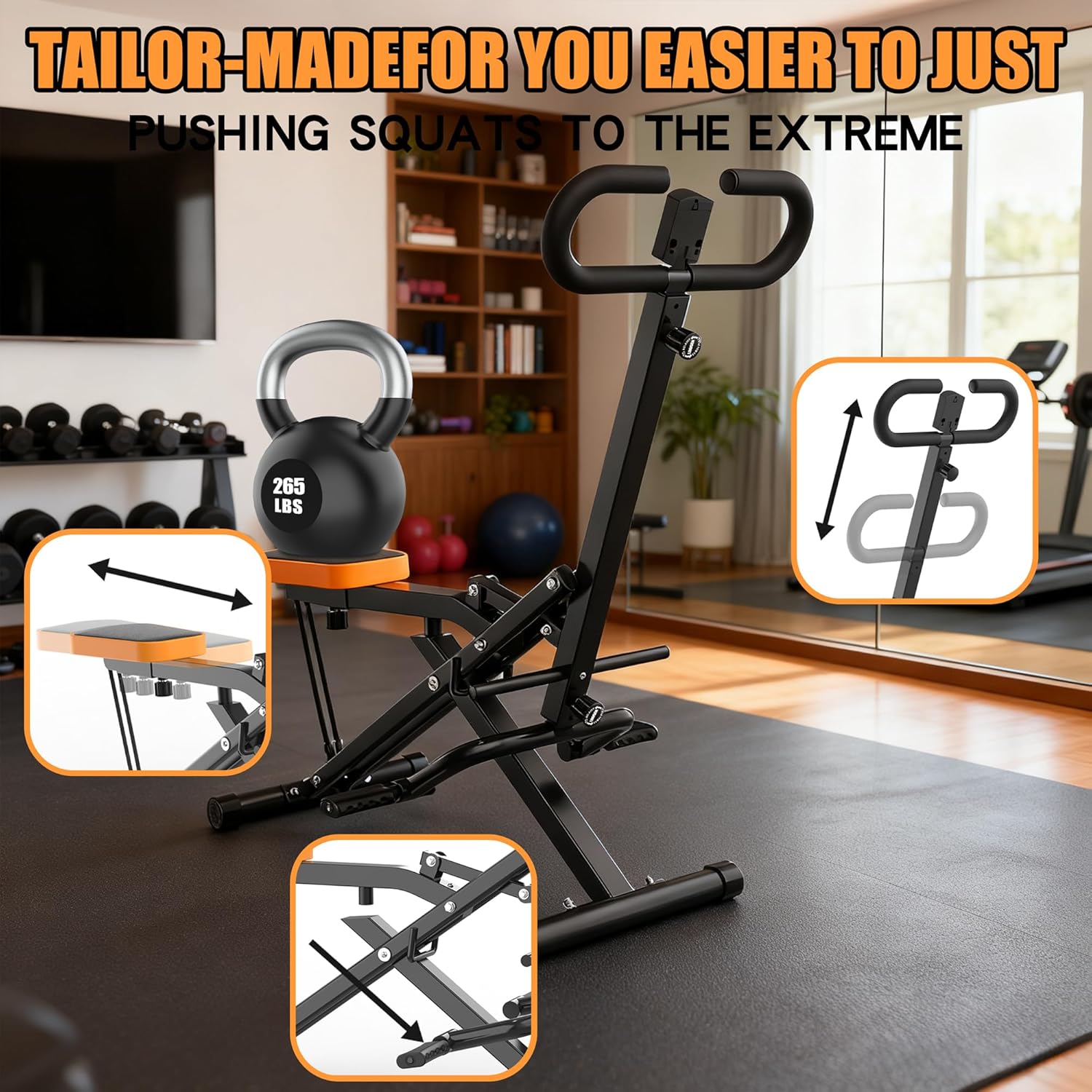 Home Gym Leg Machine - جهاز تمارين القرفصاء المنزلي، جهاز تدريب