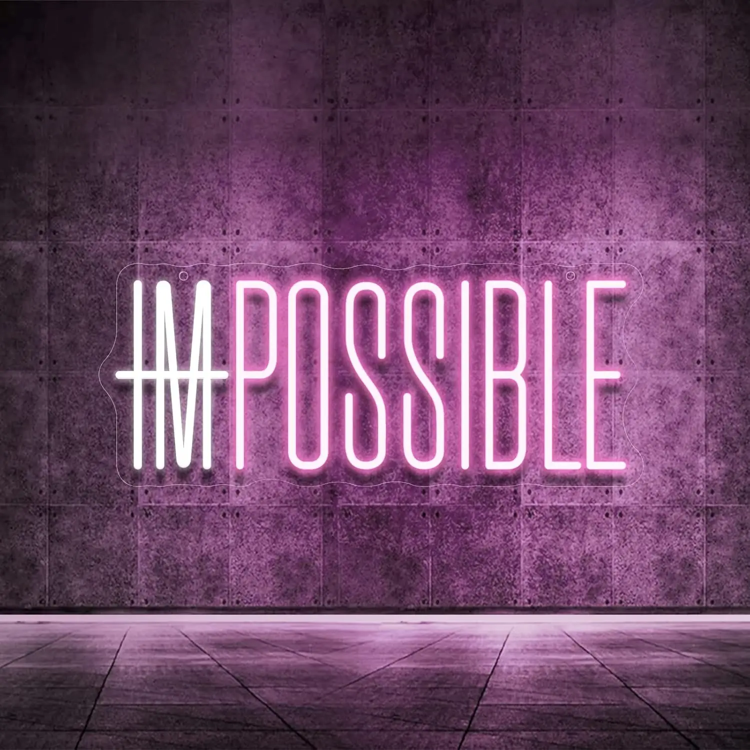 Home Gym Neon Sign - لافتة نيون 'I'm Possible' قابلة للتعتيم