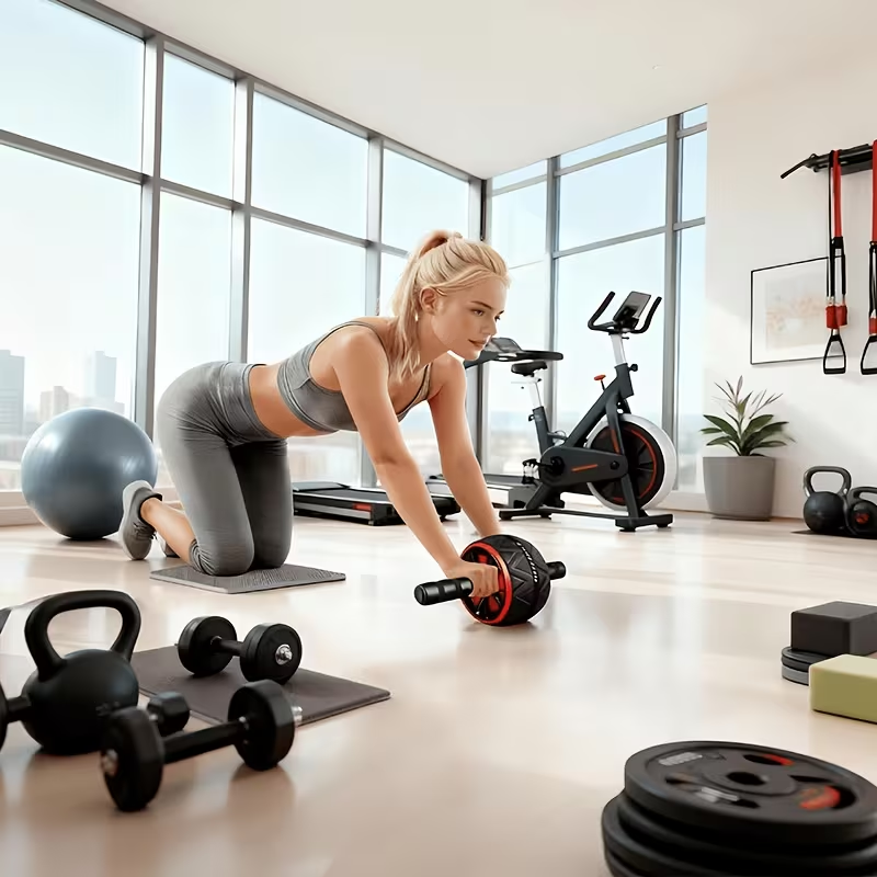عجلة تمارين البطن وسجادة الركب - مراجعة Home Gym Dumbbell Workout وسعره