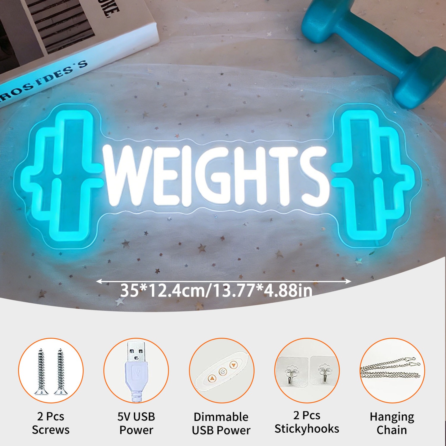 لافتة نيون LED على شكل أثقال ل - مراجعة Home Gym Neon Sign وسعره