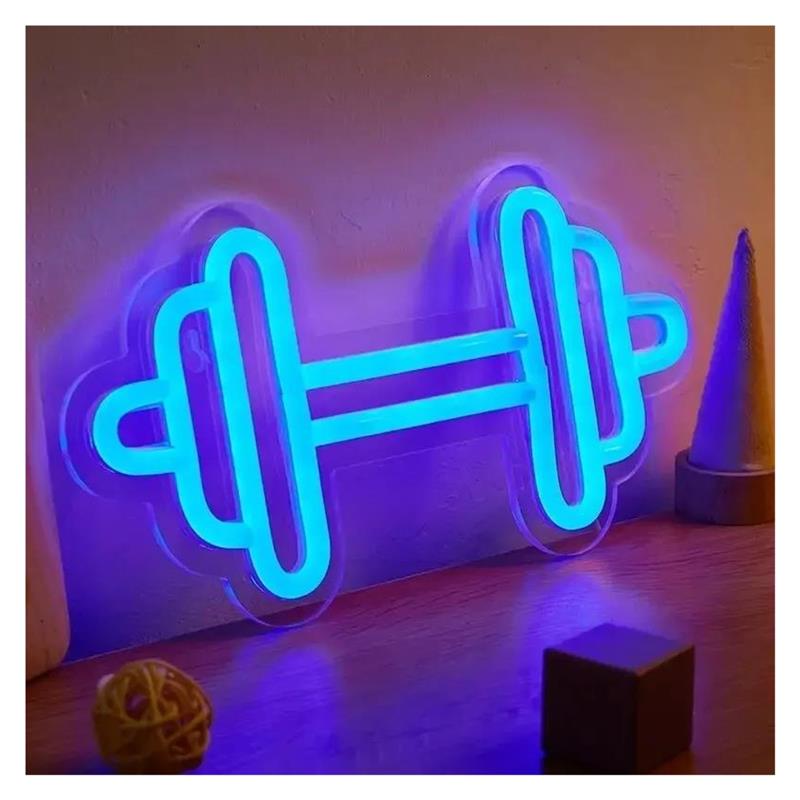 لافتة نيون على شكل دمبل تعمل ب - مراجعة Home Gym Neon Sign وسعره