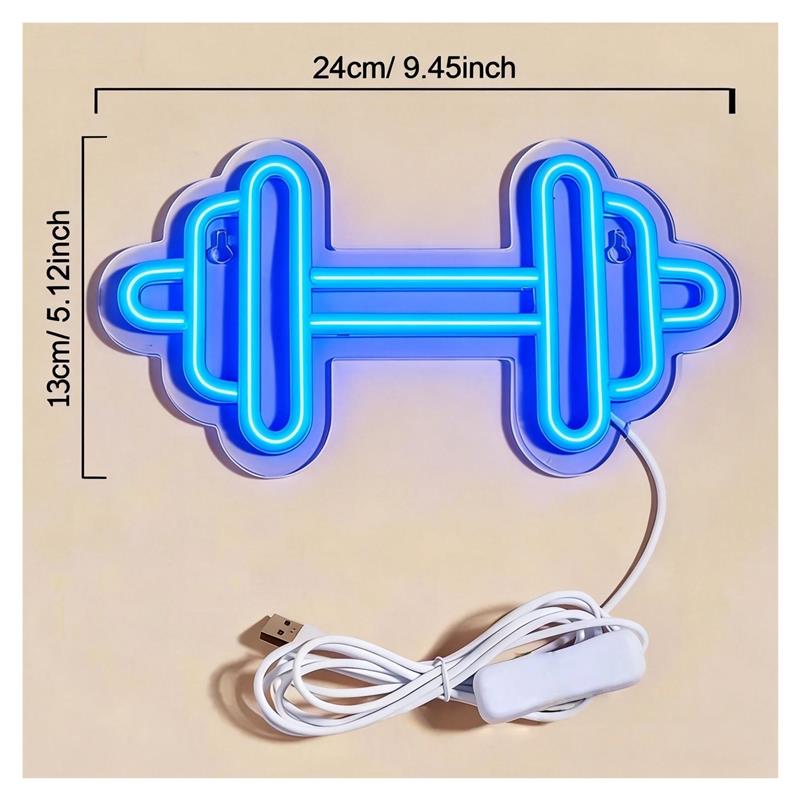 لافتة نيون على شكل دمبل تعمل ب - مراجعة Home Gym Neon Sign وسعره