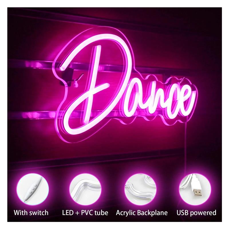 لافتة نيون للرقص بإضاءة وردية  - مراجعة Home Gym Neon Sign وسعره