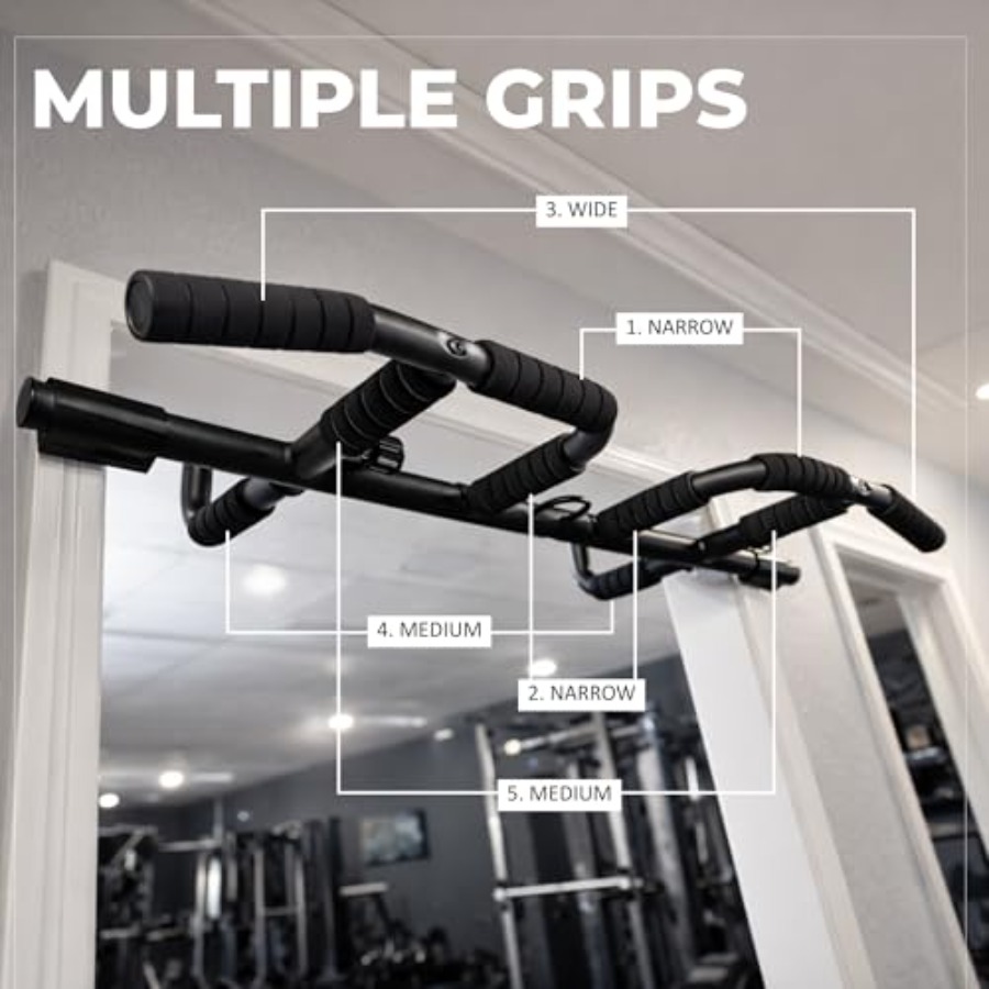 مجموعة قضبان سحب للباب مع أحزم - مراجعة Home Gym Set وسعره