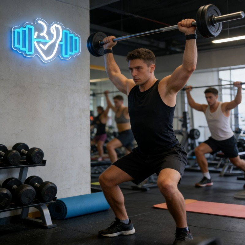 لافتة نيون LED بتصميم دمبل لعض - مراجعة Home Gym Neon Sign وسعره